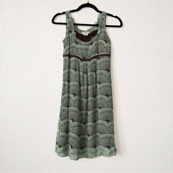 Diodore x Anthropologie Green Mai Ogi Mini Dress Size 6 - Picture 1 of 8